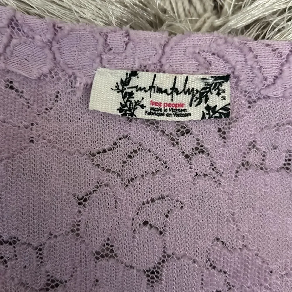 NWOT Free People Intimately Cloud Ride Lace Lounge Crop Top Brushed Lilac Sz M